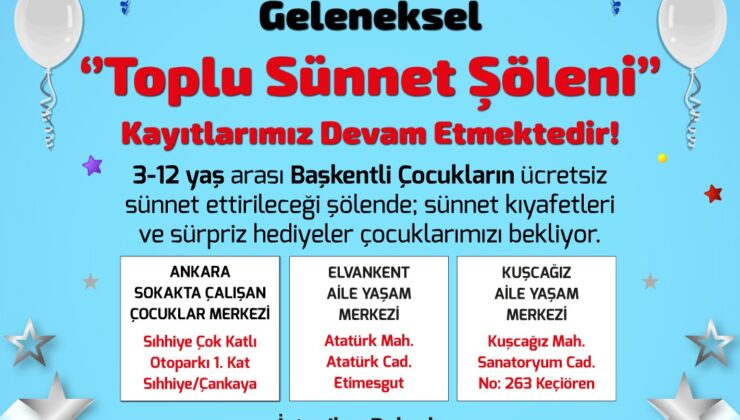 1000 Çocuk İçin Ücretsiz Toplu Sünnet Şöleni