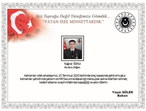 Kahraman Askerimiz Tuğrul Özsu Malatya’da Şehit Oldu