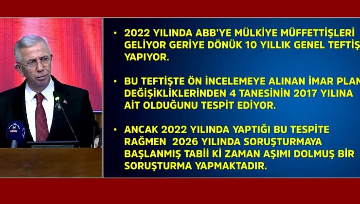 Mansur Yavaş’tan Ankara Büyükşehir Belediyesi’ndeki Soruşturmalara Şeffaf Yanıt